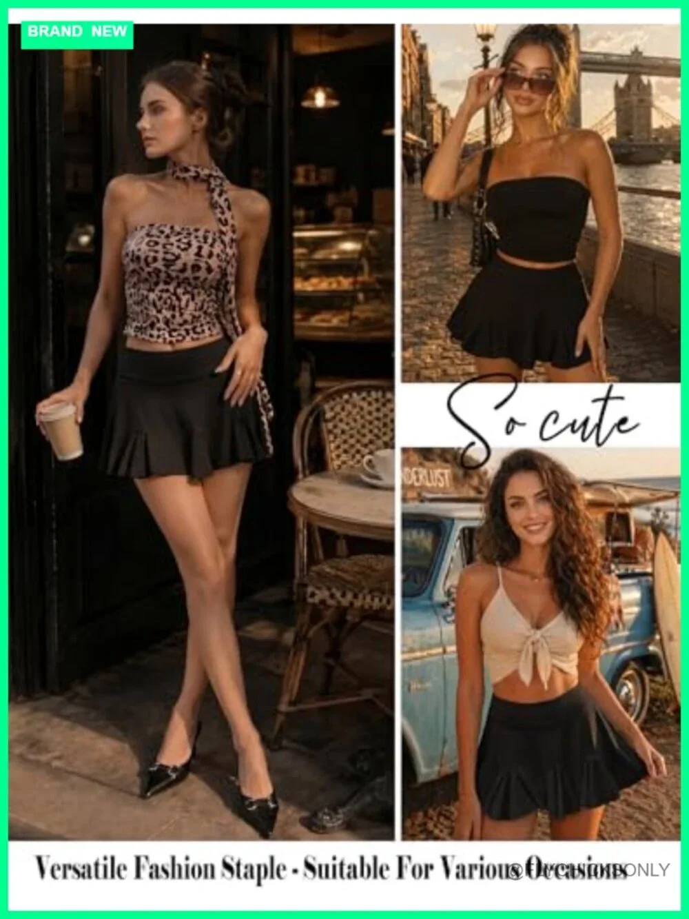 Sexy Pleated Mini Skirt High Waist Ruffle Lingerie Skater Skirt